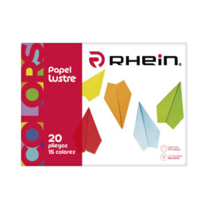 CARPETA CON PAPEL LUSTRE RHEIN 15 COLORES 20 PLIEGOS