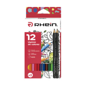 ESTUCHE LÁPICES DE COLORES RHEIN 12 COLORES + 2 GRÁFITOS