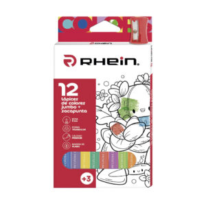 ESTUCHE LÁPICES DE COLORES JUMBO RHEIN 12 COLORES