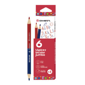 ESTUCHE LÁPICES BICOLOR JUMBO RHEIN 6 UNIDADES