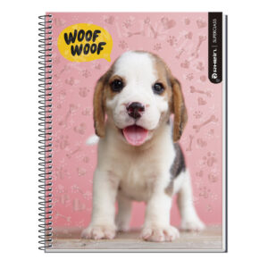 CUADERNO RHEIN SUPER CLASS CARTA PUPPIES 120 HOJAS 7MM