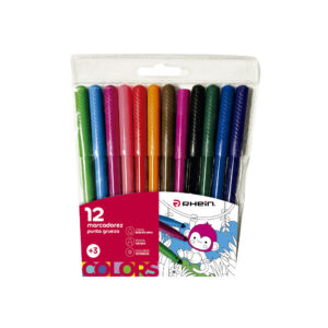 MARCADORES ESCOLAR PUNTA GRUESA RHEIN 12 COLORES