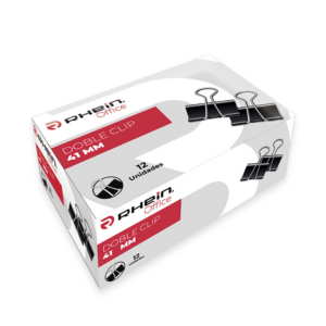 CLIP DOBLE NEGRO 41 MM. METÁLICO RHEIN