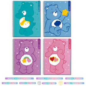 CUADERNO SUPER CLASS CARTA CARE BEARS 120 HOJAS RHEIN
