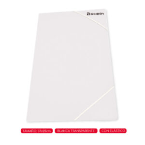CARPETA ELÁSTICO PP TRANSPARENTE BLANCO RHEIN