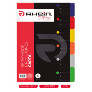 SEPARADOR CARTA 6 POSICIONES VINIL RHEIN
