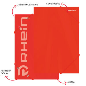 CARPETA CON ELÁSTICO CARTULINA OFICIO NARANJO RHEIN