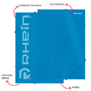 CARPETA CON ELÁSTICO CARTULINA OFICIO CELESTE RHEIN