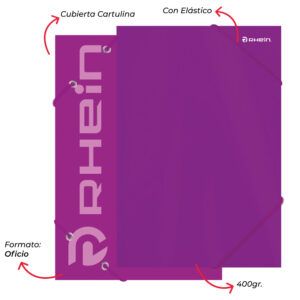 CARPETA CON ELÁSTICO CARTULINA OFICIO MORADO RHEIN