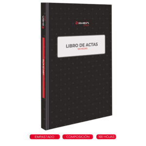 LIBRO DE ACTAS 100 HOJAS FOLIADO COMPOSICIÓN RHEIN