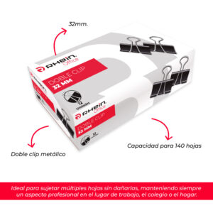 CLIP DOBLE NEGRO 51 MM. METÁLICO RHEIN