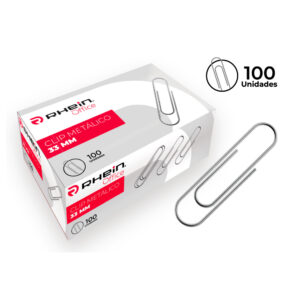 CLIP N°1 REDONDO CROMADO 33 MM. METÁLICO CAJA. 100 UNIDADES RHEIN